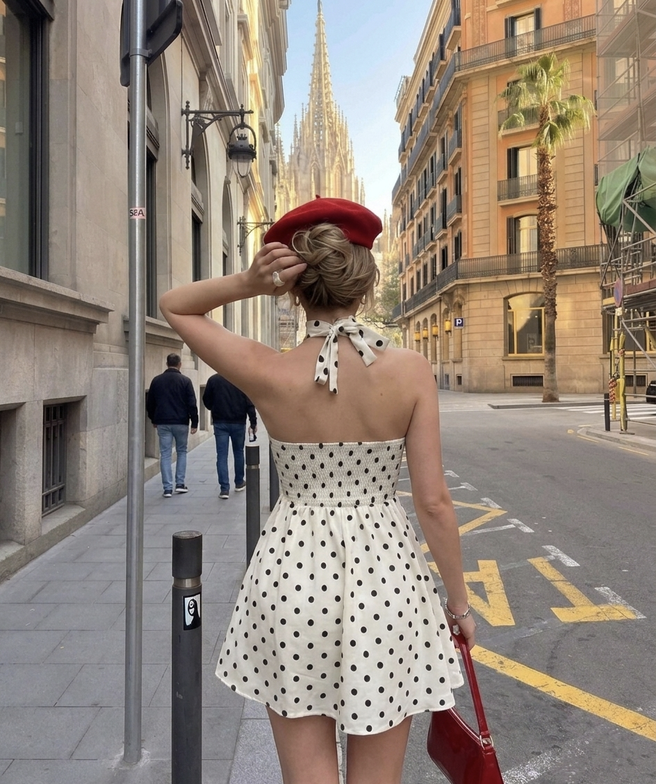Polka Dot A-Line Dress