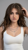 Ribbed V-Neck Tank Top – White