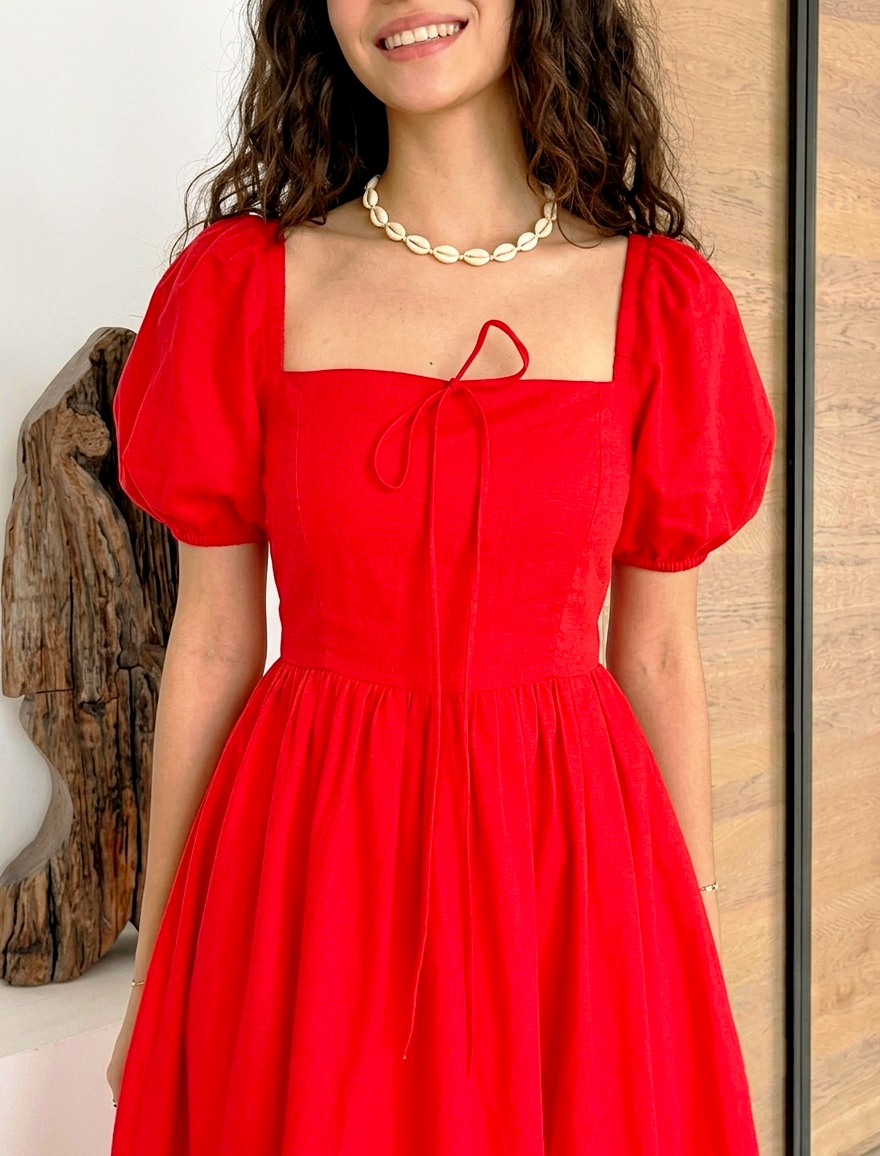 Puff Sleeve Maxi Dress