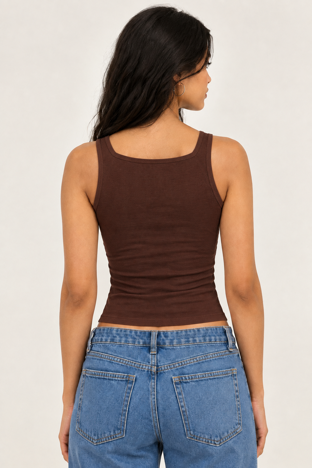 Luna Ribbed Tank (brown)